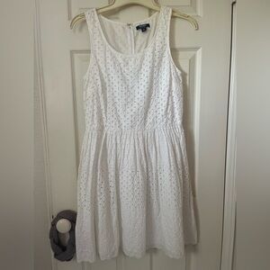 old navy women’s white eyelet a line mini sleeveless summer dress